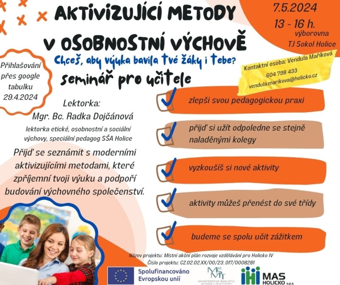 Seminář pro učitele Aktivizující metody v osobnostní výchově