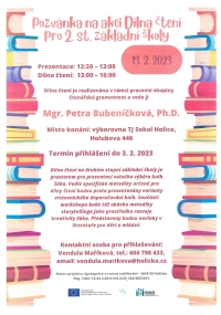 Program 3. setkání PS čtenářská gramotnost - Dílny čtení pro učitele 2. st. ZŠ